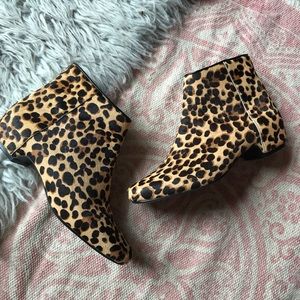 Nine West Leopard Calf Hair Booties